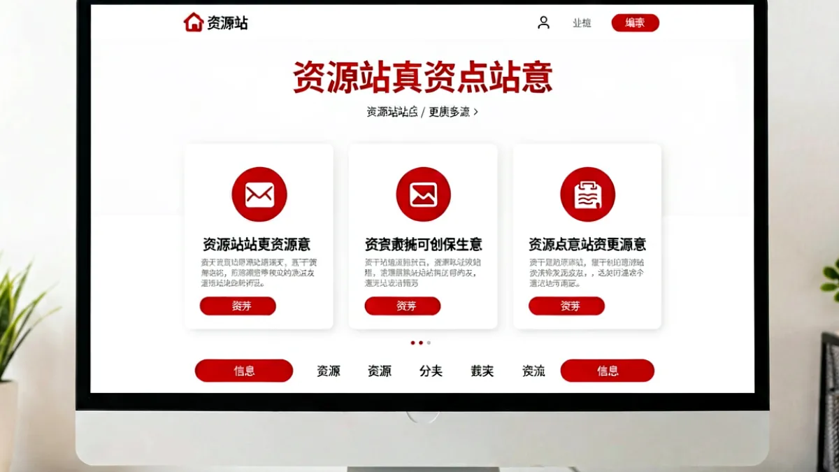 计算机屏幕上展示着jm下载网站的首页界面，三列内容卡片整齐排列，朱红色导航按钮在白色背景上十分醒目，下方可见安装教程与版本对比的入口链接